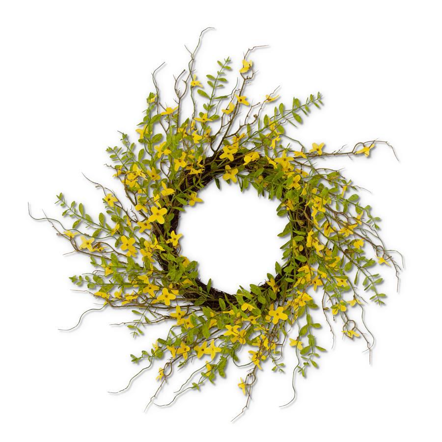 Forsythia Wreath w/Foliage