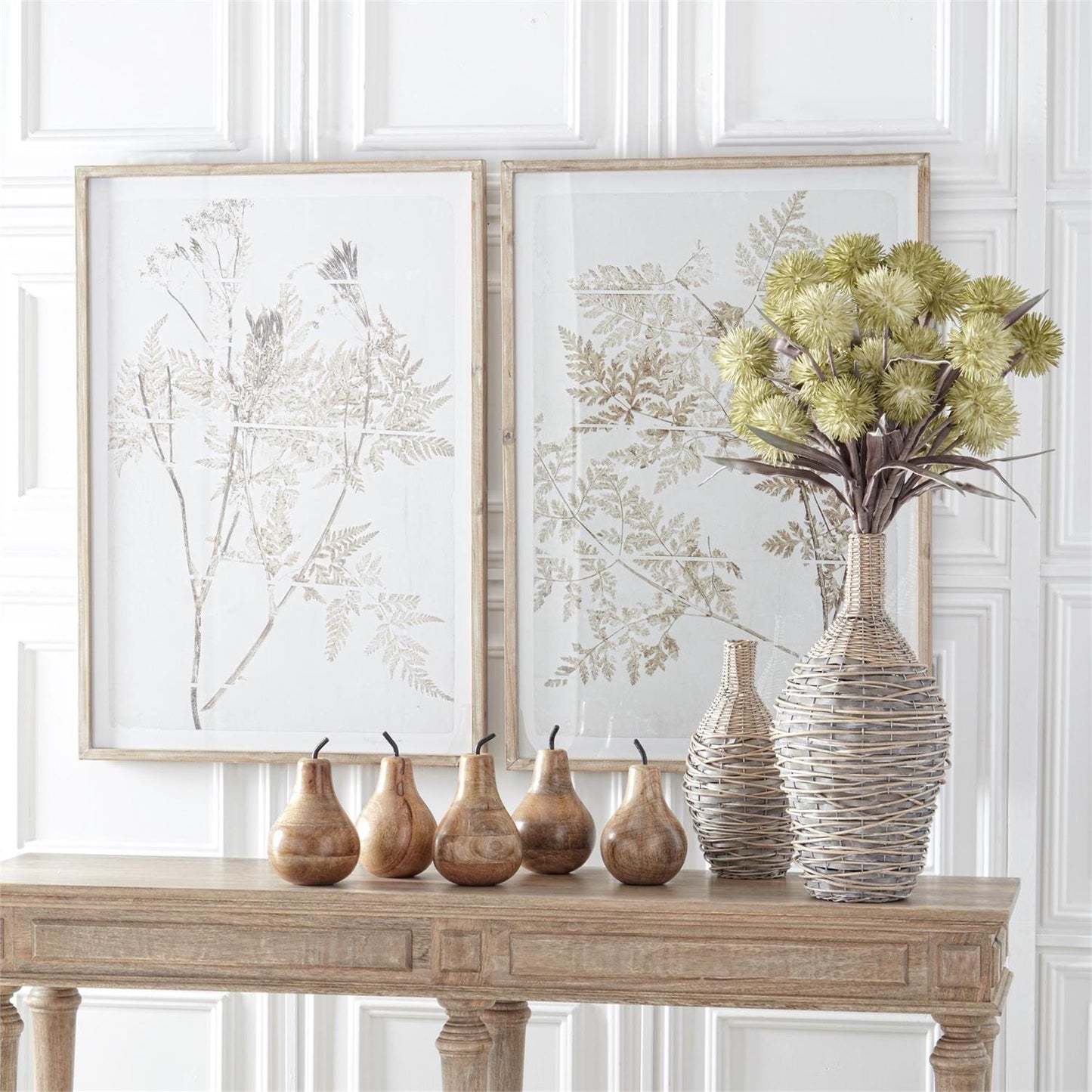 WOVEN WILLOW & METAL VASE