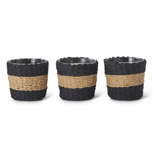 SOY CANDLES W/BLACK WICKER SLEEVE - Beach Dream