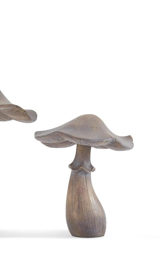 Gray Washed Brown Resin Mushroom