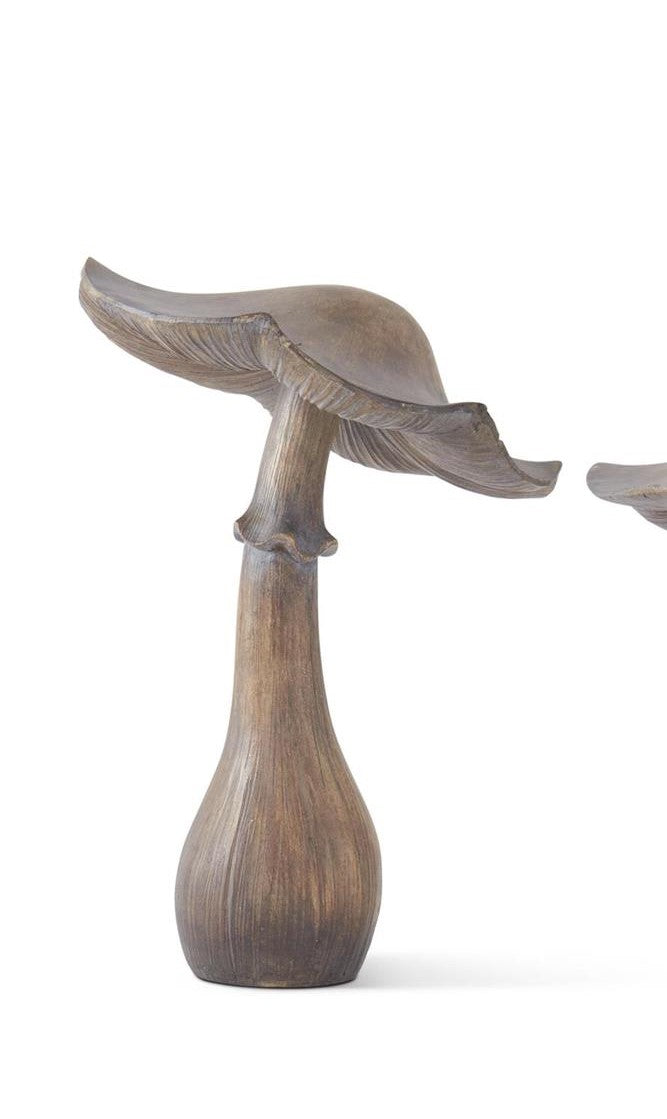 Gray Washed Brown Resin Mushroom