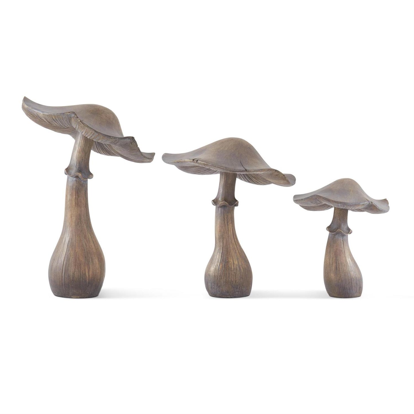 Gray Washed Brown Resin Mushroom