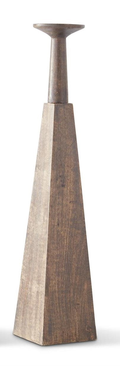 WOOD PYRAMID CANDLEHOLDER