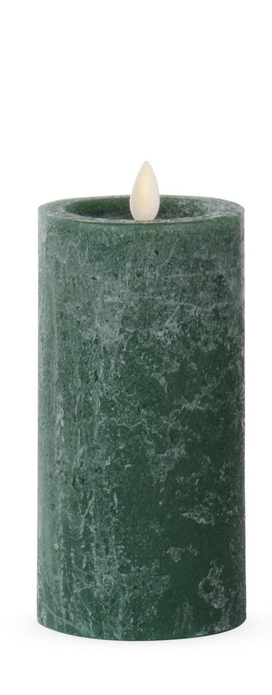 Dark Green Wax Luminara Indoor Pillar Candle