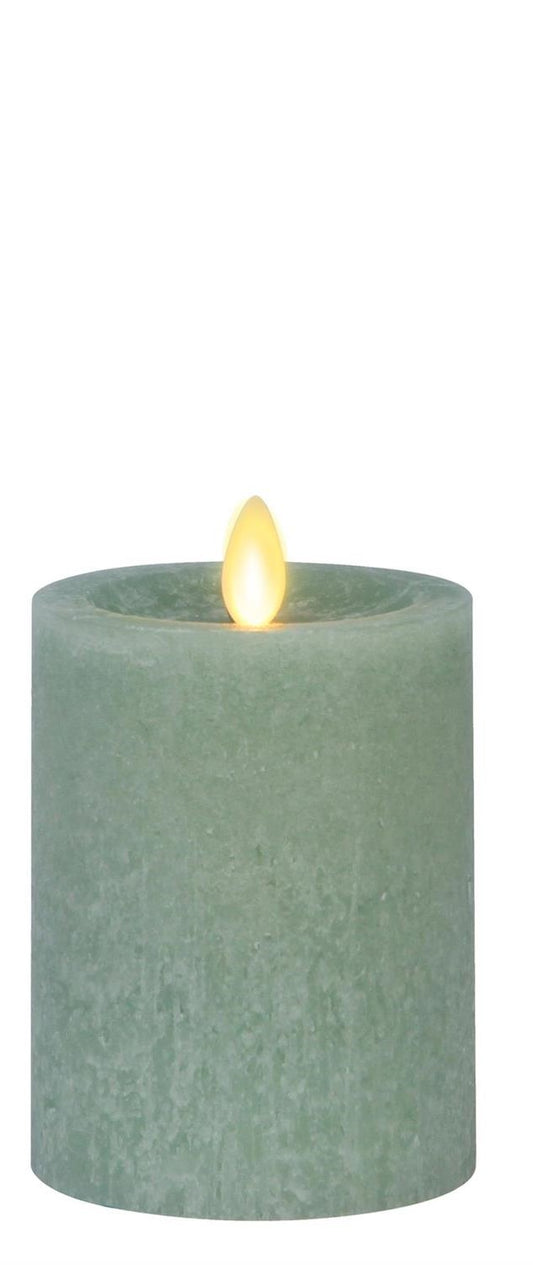 Iceberg Green Seaglass Wax Luminara Indoor Pillar Candle