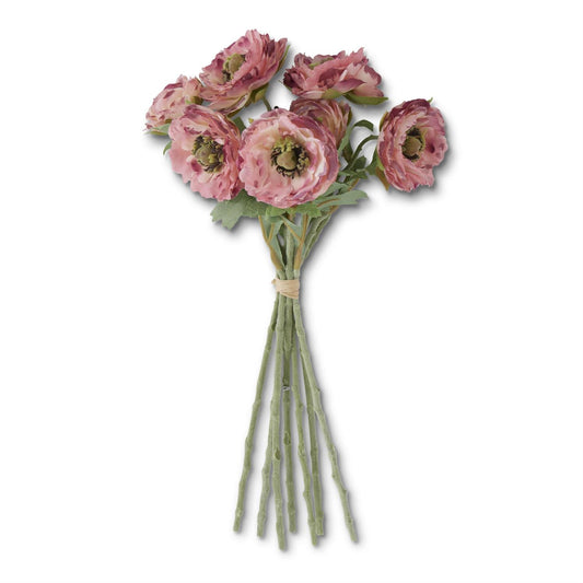 Pink Ranunculus Bundle w/Flocked Stem