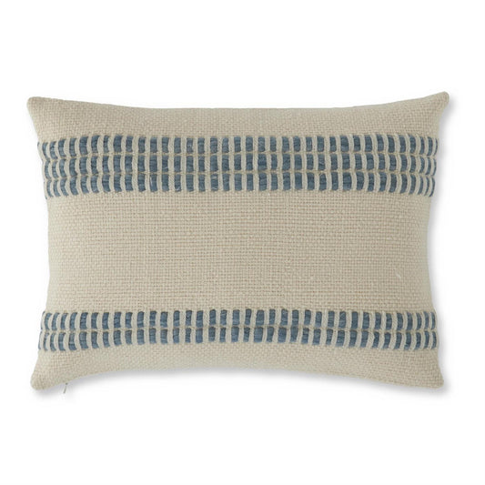 LUMBAR BLUE WOOL BLEND WOVEN PILLOW