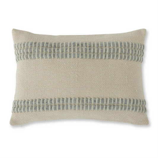 LUMBAR GREEN WOOL BLEND WOVEN PILLOW