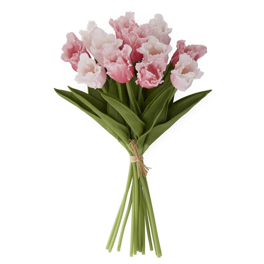 Pink/Rose Real Touch Parrot Tulip