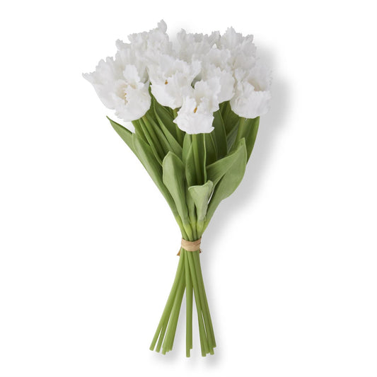 White Real Touch Parrot Tulip