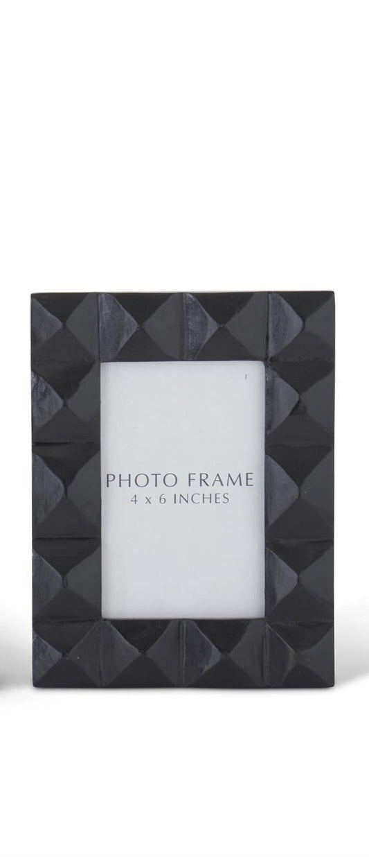 Black Mango Wood Diamond Cut Photo Frame