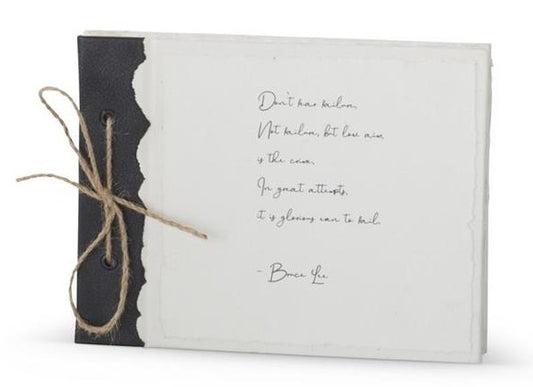 WHITE INSPIRATIONAL HANDCRAFTED DECKLE EDGE LEATHER