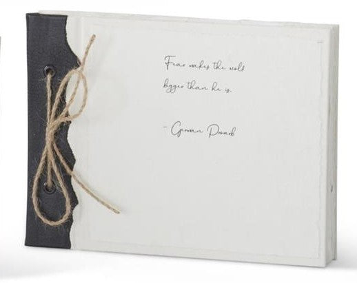WHITE INSPIRATIONAL HANDCRAFTED DECKLE EDGE LEATHER