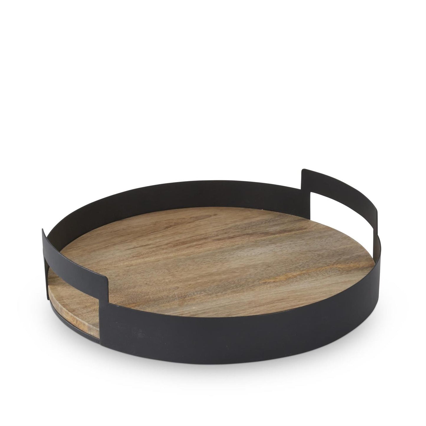Black Metal Edge Wood Nesting Tray w/Handles