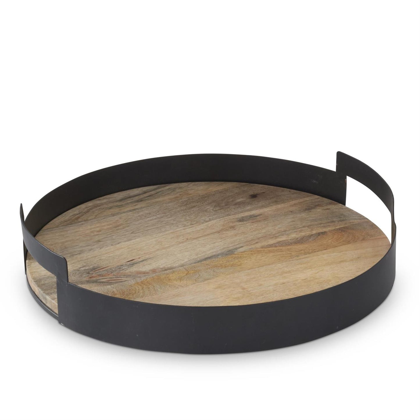 Black Metal Edge Wood Nesting Tray w/Handles