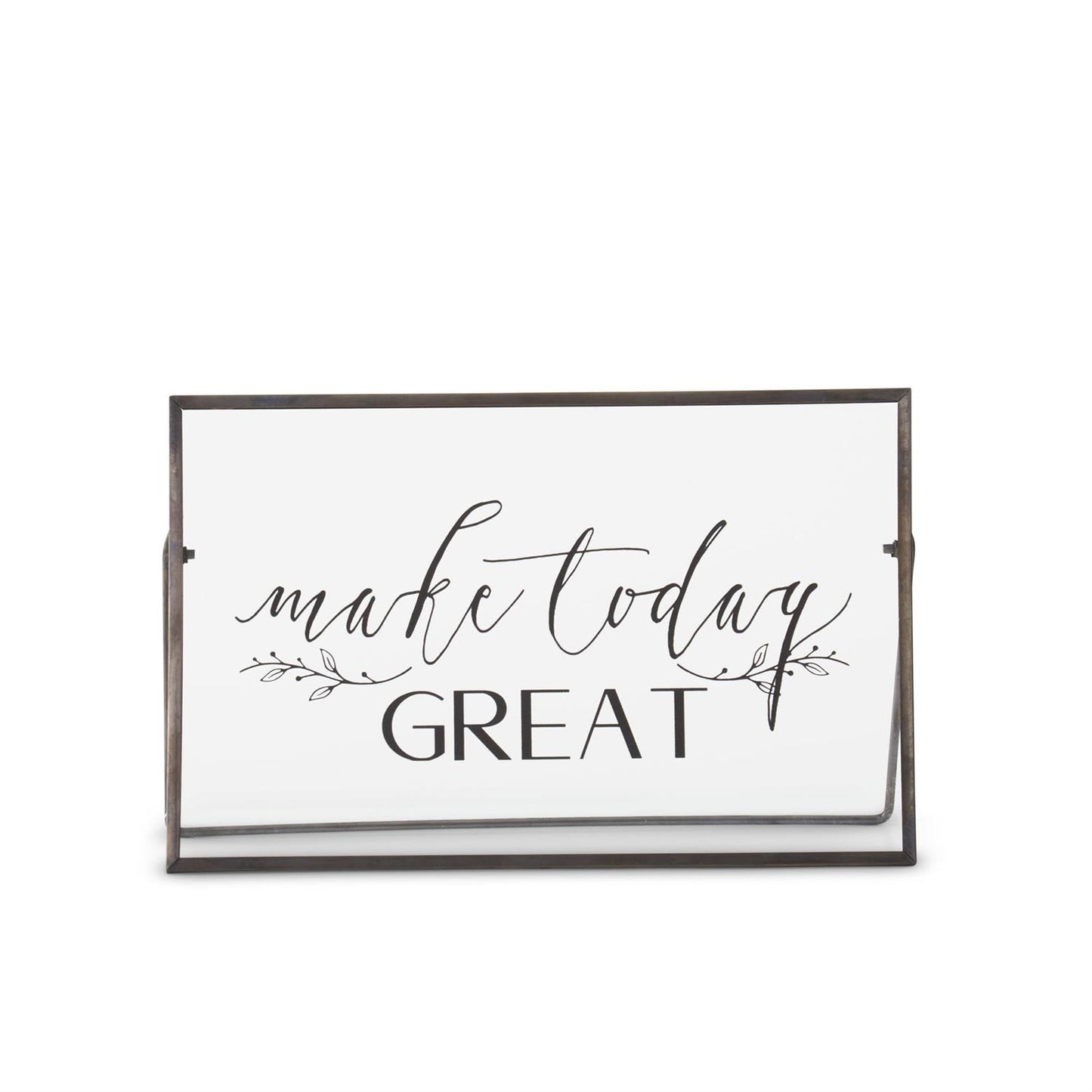 Black Metal Framed Glass Inspirational Sign