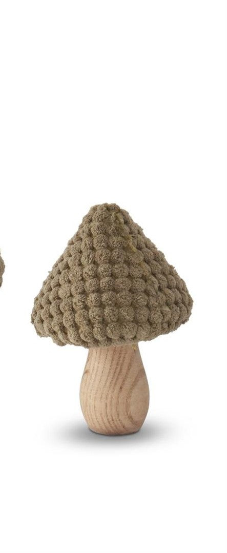 Tan Fabric & Wood Mushrooms