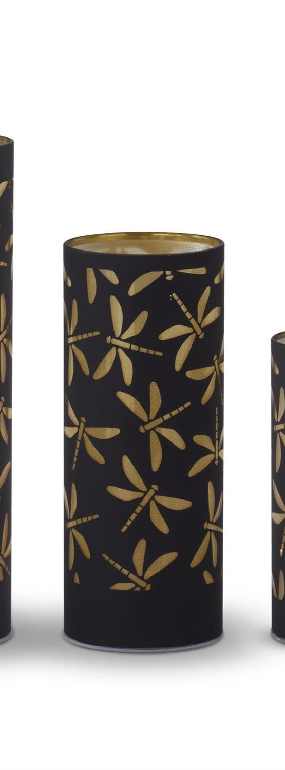 Black & Gold Laser Engraved Dragonfly LED