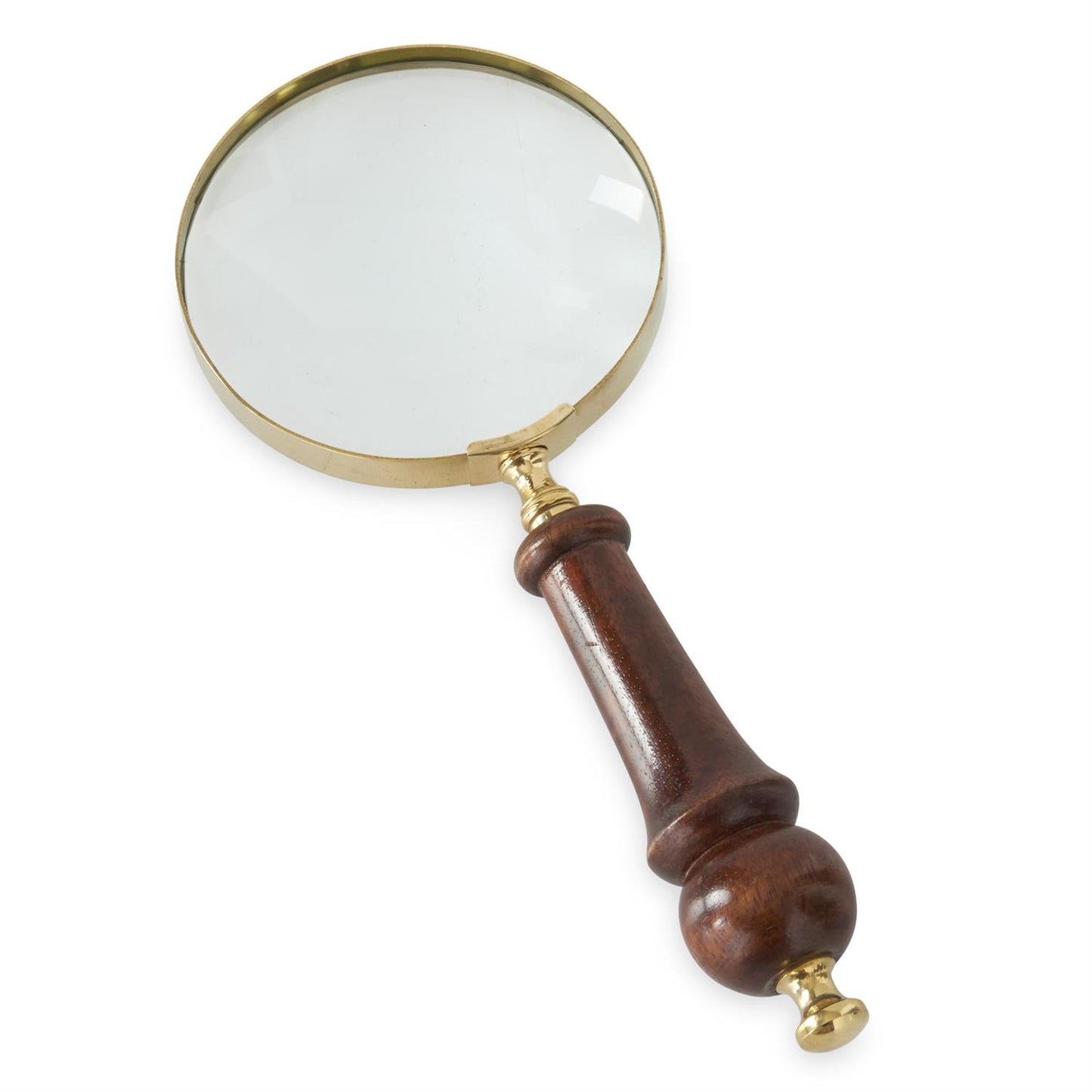 Brass & Dark Wood Magnifying Glass
