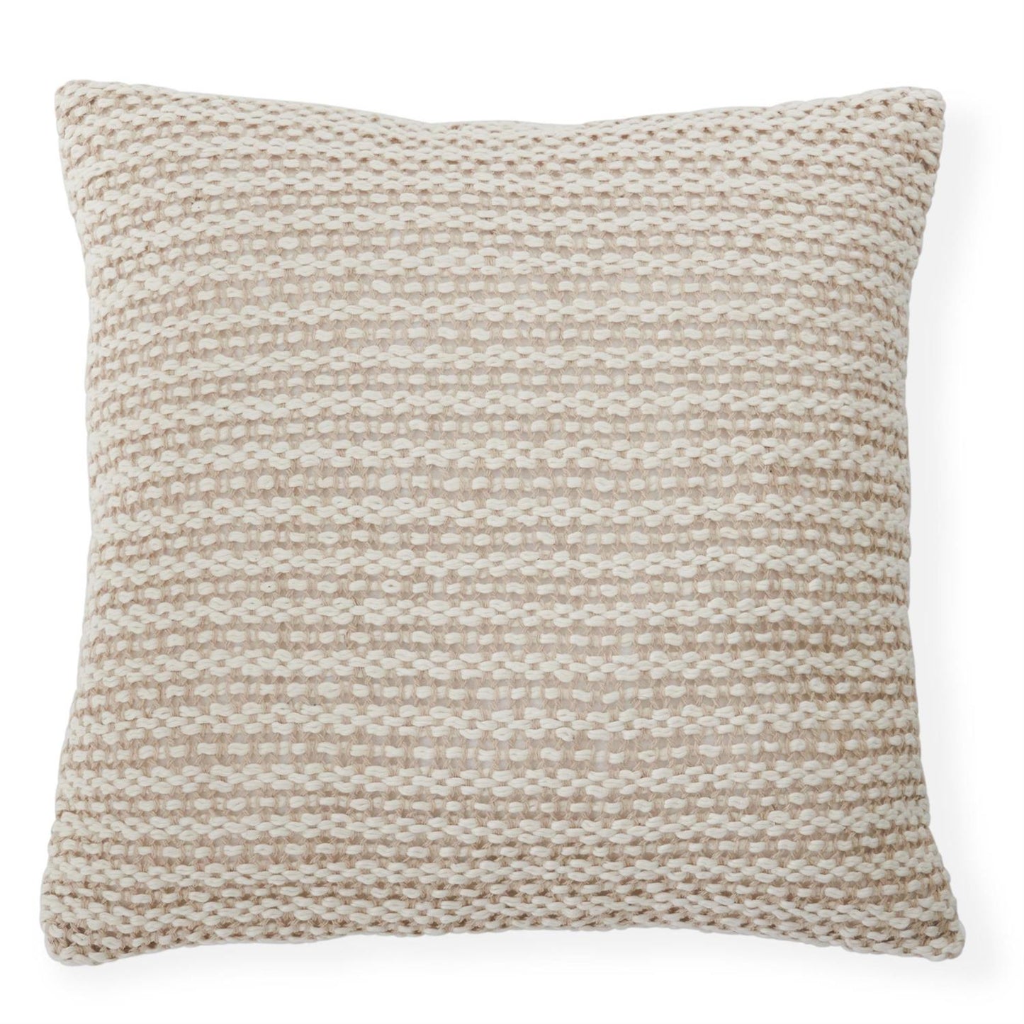 Beige & White Woven Cotton Pillow