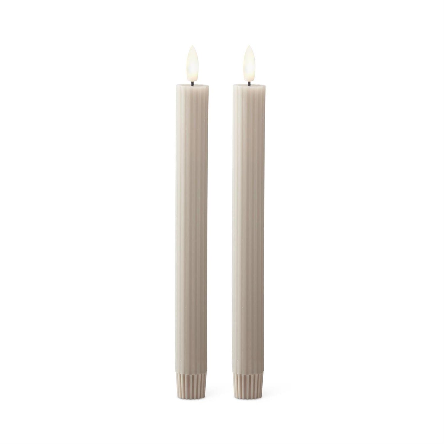 Taupe Thin Line LED Taper Candles