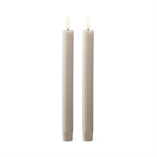 Taupe Thin Line LED Taper Candles