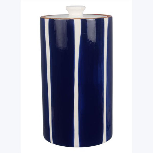 CERAMIC BLUE AND WHITE CANISTER