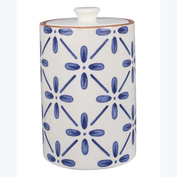 CERAMIC BLUE AND WHITE CANISTER