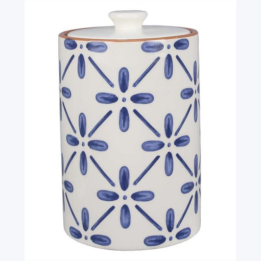 CERAMIC BLUE AND WHITE CANISTER