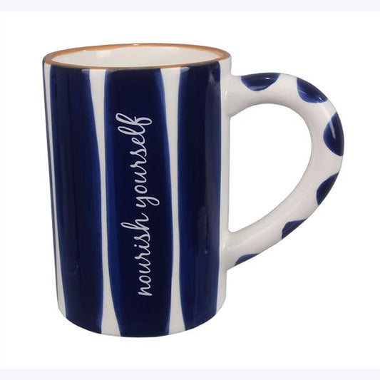 BLUE AND WHITE MUG -  Nourish yourself