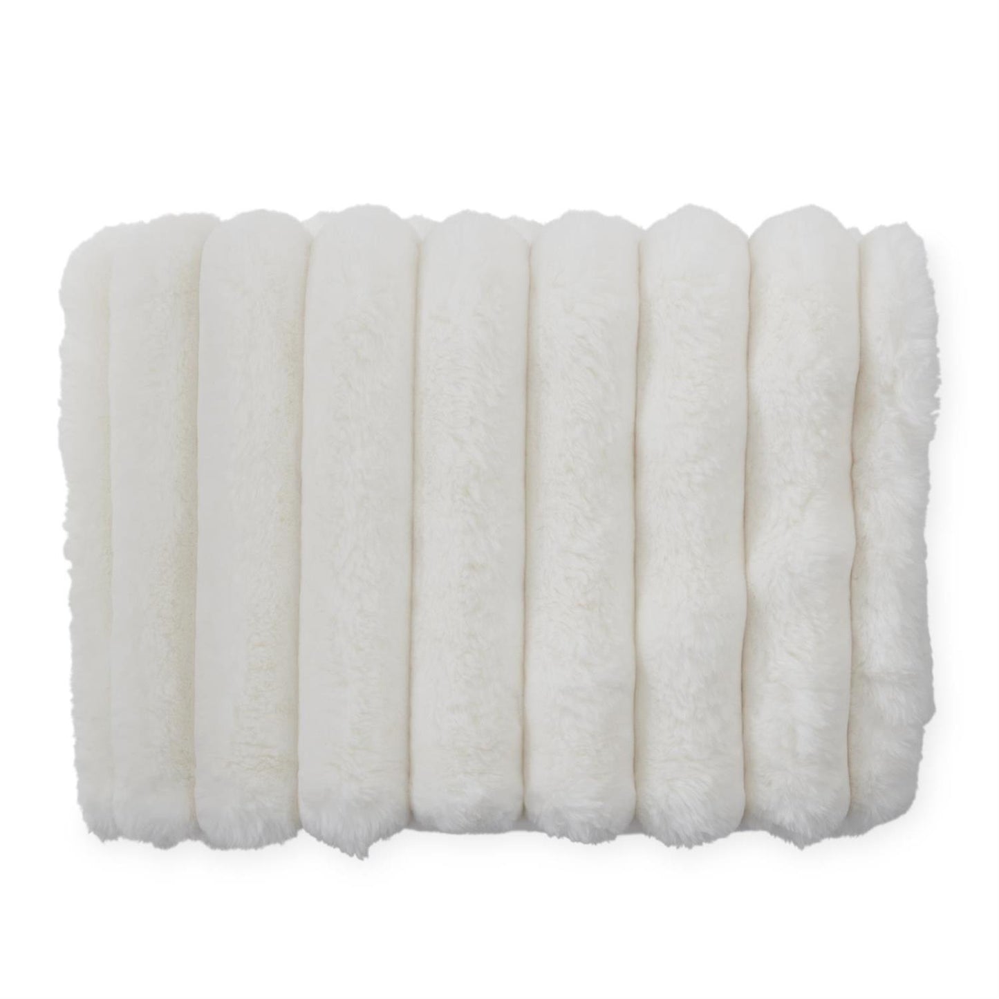 Cream Vegan Fur Throw Blanket
