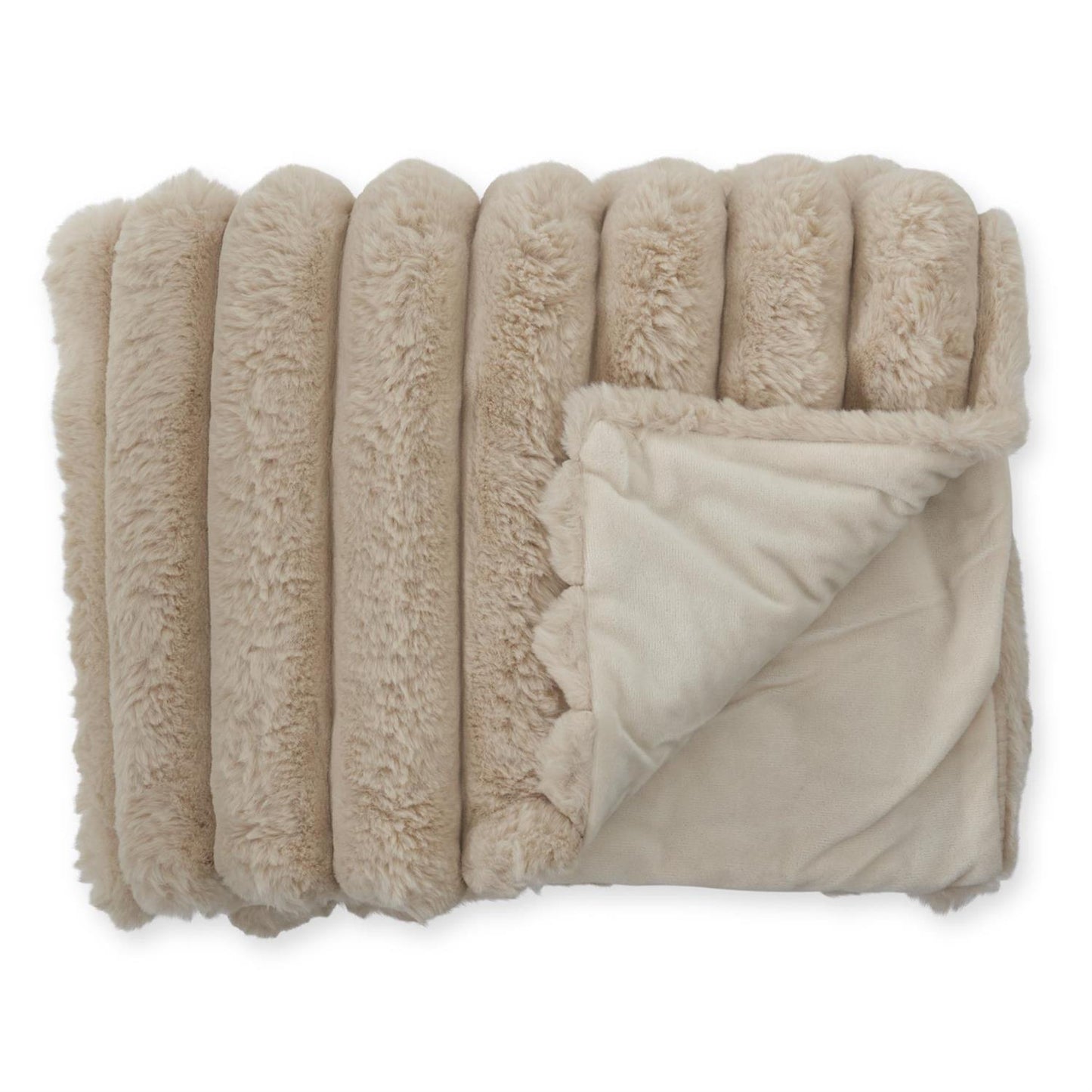 Tan Vegan Fur Throw Blanket