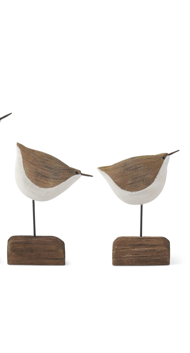 White & Natural Wood Seagull Spindles on Driftwood Base