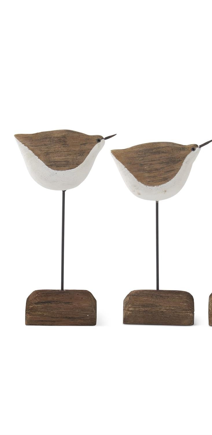 White & Natural Wood Seagull Spindles on Driftwood Base