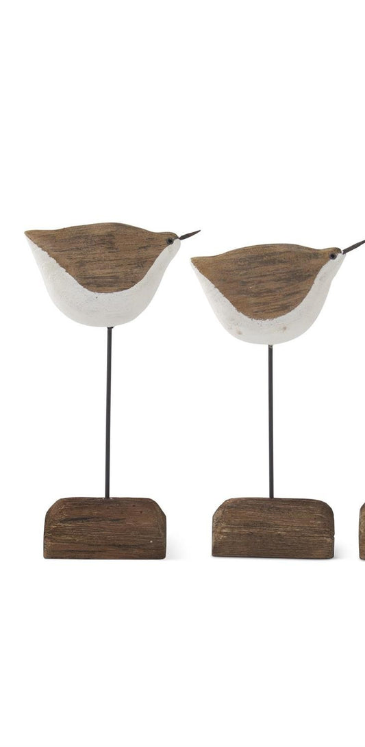 White & Natural Wood Seagull Spindles on Driftwood Base