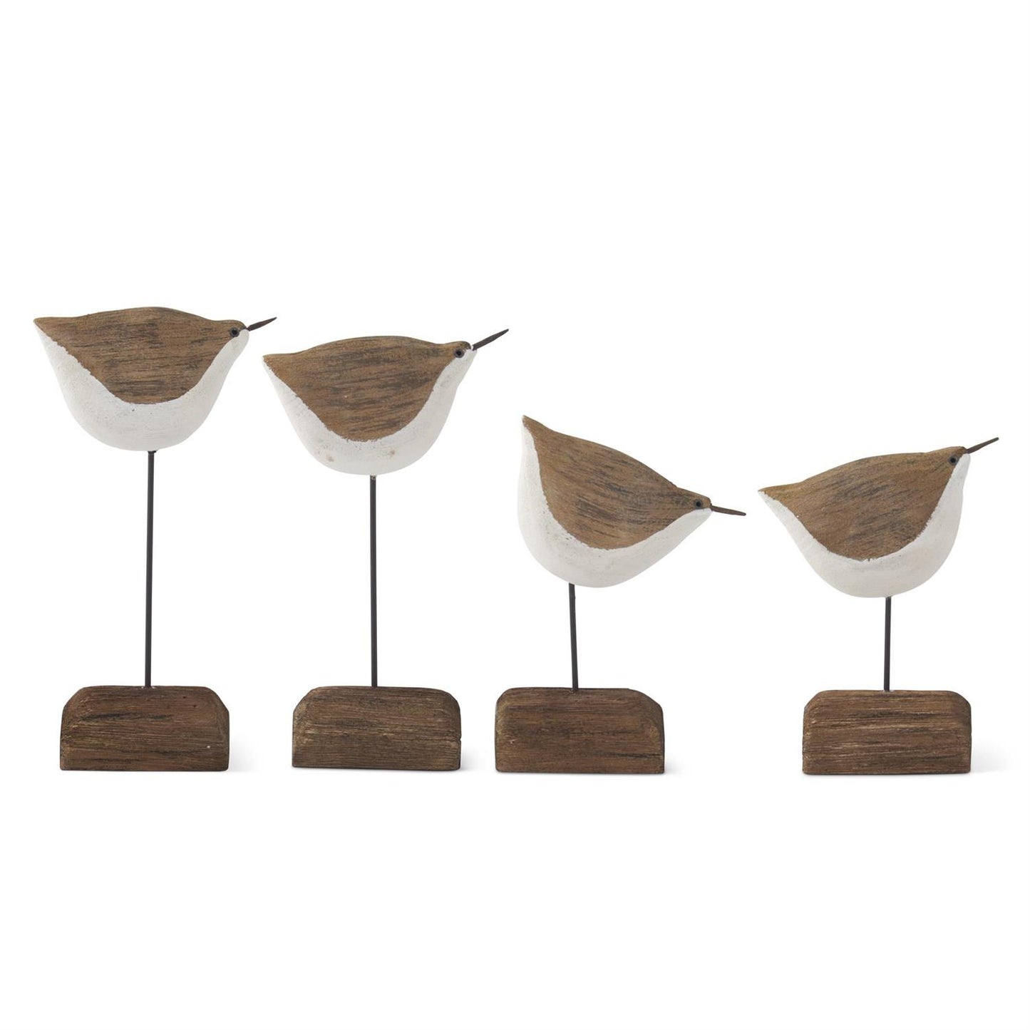 White & Natural Wood Seagull Spindles on Driftwood Base