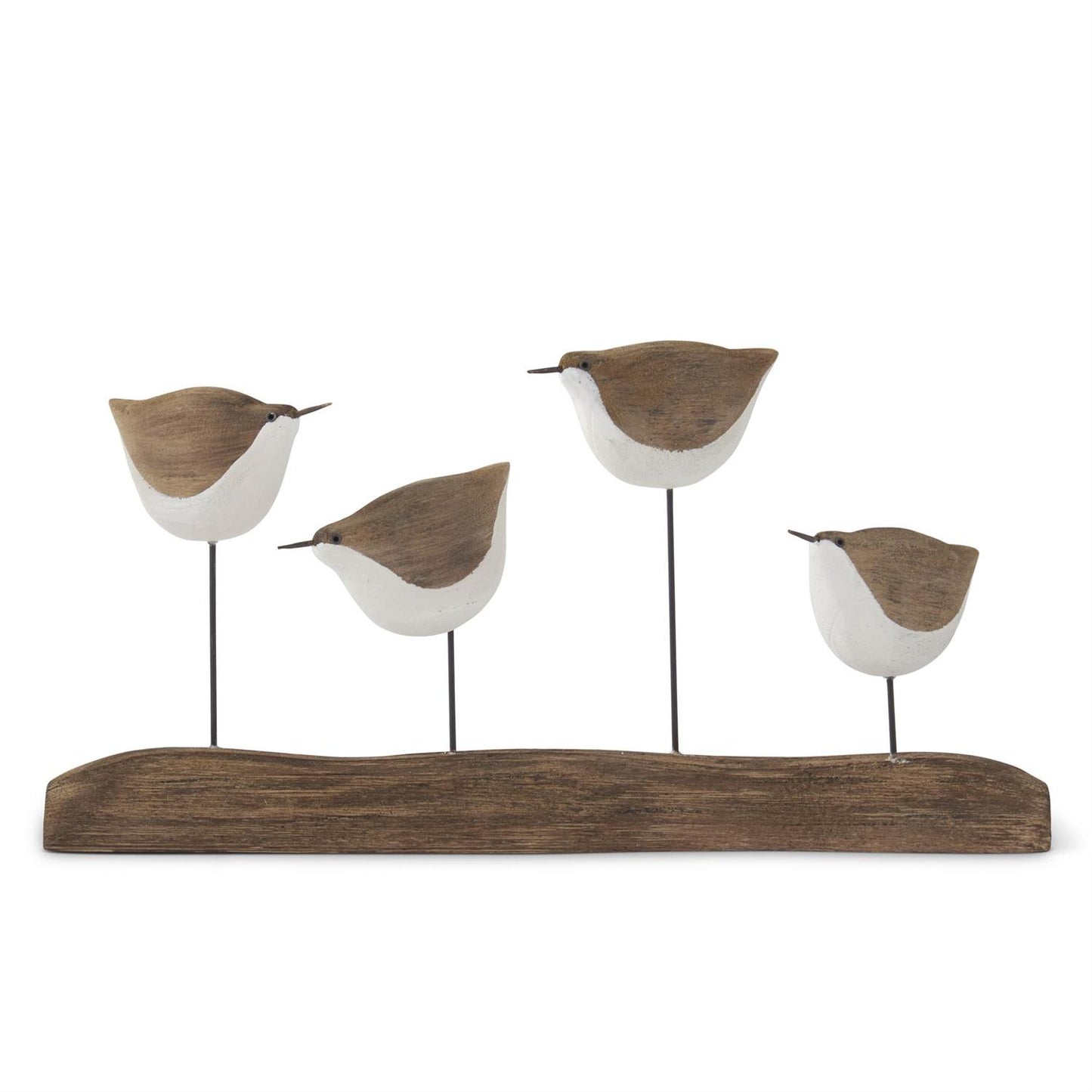White & Natural Wood Seagull Spindles on Driftwood Base