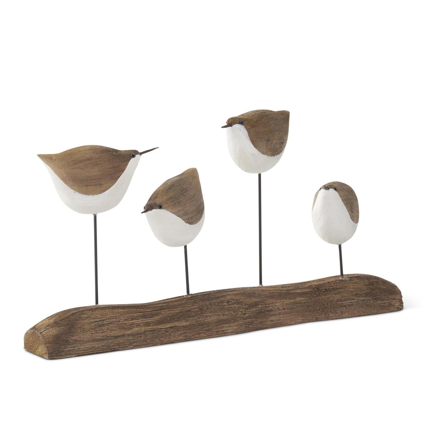 White & Natural Wood Seagull Spindles on Driftwood Base