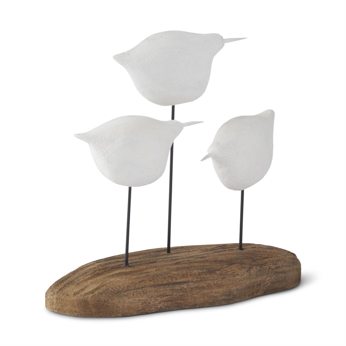 White Seagull Spindles on Driftwood Base