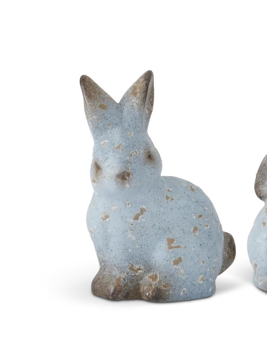Weathered Blue Terracotta Bunny