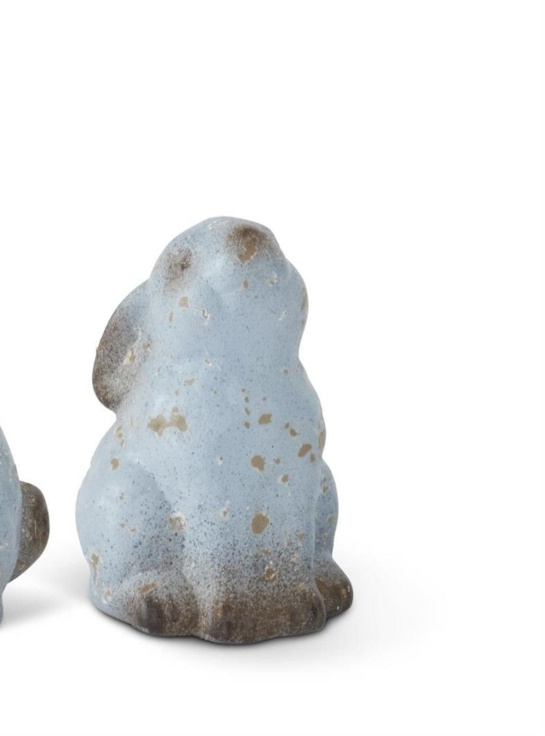 Weathered Blue Terracotta Bunny