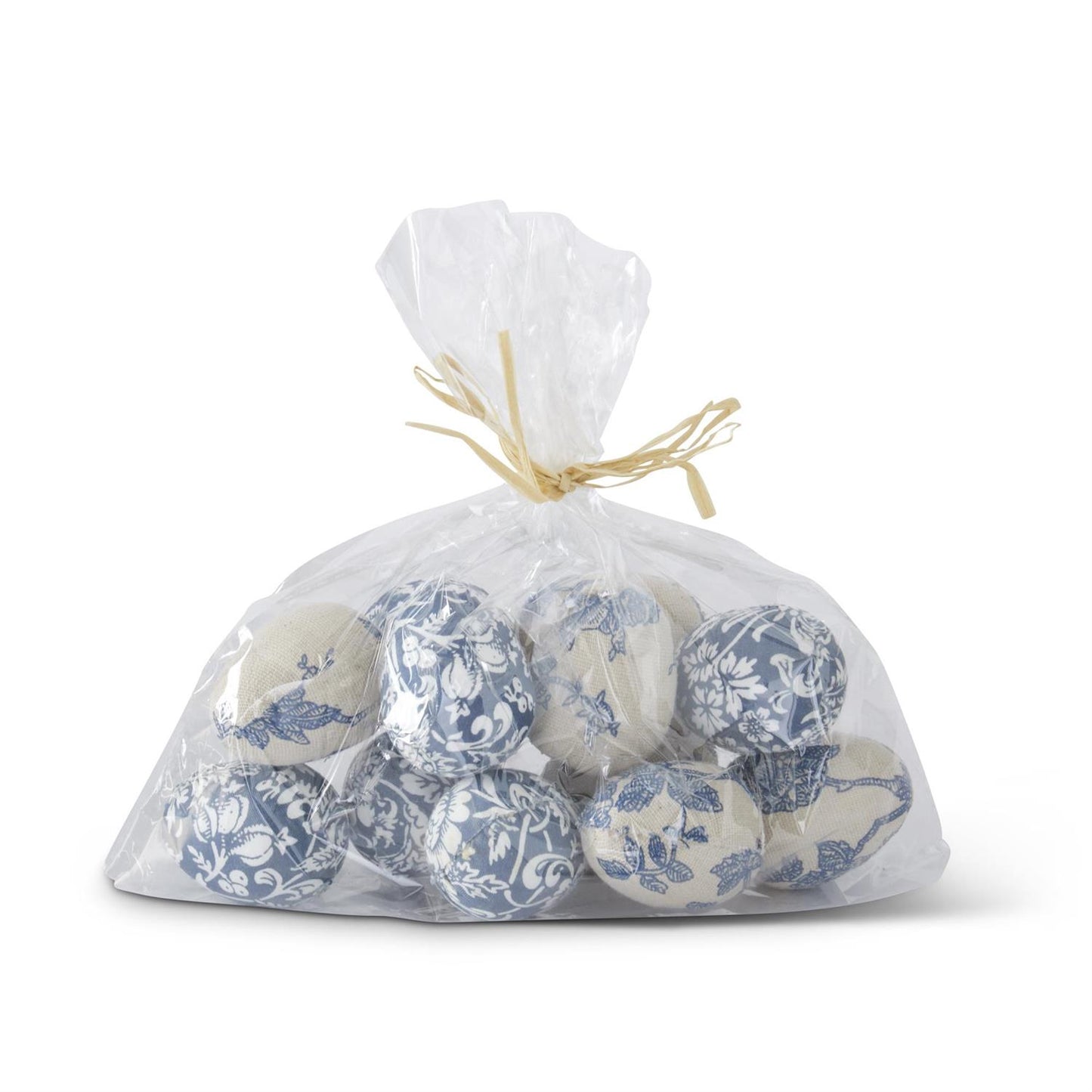 Blue & White Floral Fabric Egg