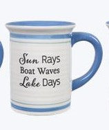 LAKE CABIN MUG - Sun rays boats waves Lake days