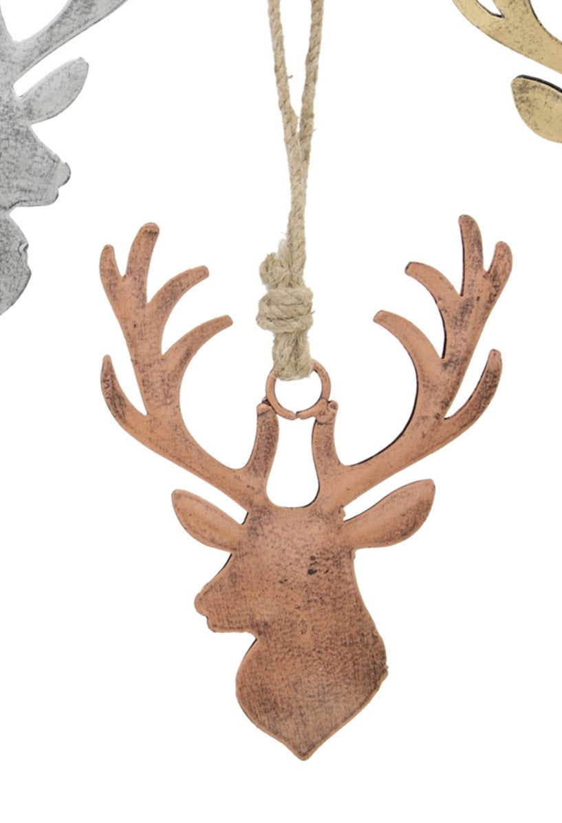 Iron Reindeer Head Ornament (bronze)