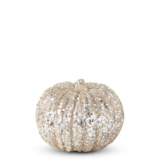 CHAMPAGNE GLITTER & SEQUIN PUMPKIN