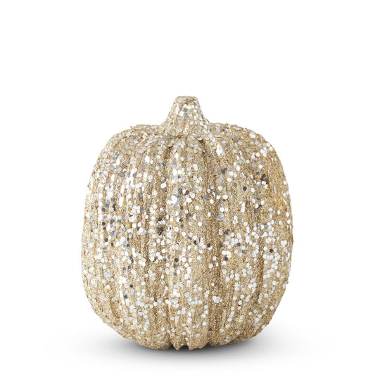 CHAMPAGNE GLITTER & SEQUIN PUMPKIN