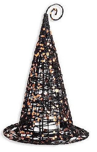 Black Glitter Wire Witches Hat