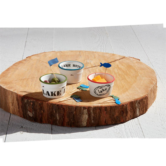 Lake Tidbit Dish & Toothpick Sets - green