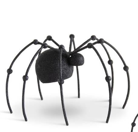 Glittered Black Metal Spider
