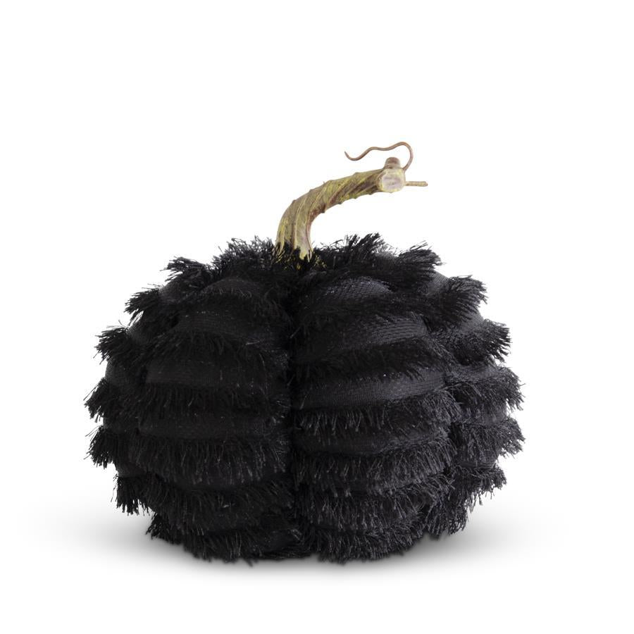 BLACK EYELASH FRINGE FABRIC PUMPKIN